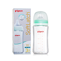 PIGEON WN3 GLASS NURSING BOTTLE WITH NIPPLE 240ML PIGEON WN3 GLASS NURSING BOTTLE WITH NIPPLE 240ML