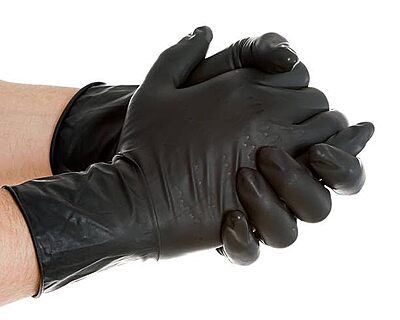 DR. BOHRRAS DISPOSABLE BLACK NITRILE EXAMINATION GLOVES