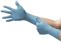 ANSELL TOUCHNTUFF 92-670 DISPOSABLE NITRILE GLOVES, BLUE ANSELL TOUCHNTUFF 92-670 DISPOSABLE NITRILE GLOVES, BLUE