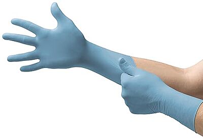 ANSELL TOUCHNTUFF 92-670 DISPOSABLE NITRILE GLOVES, BLUE