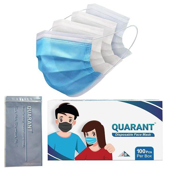 QUARANT MELTBLOWN - DUAL SMMS FABRIC 4 PLY ANTI POLLUTION DISPOSABLE FACE MASK, UNIT COUNT 100 QUARANT MELTBLOWN - DUAL SMMS FABRIC 4 PLY ANTI POLLUTION DISPOSABLE FACE MASK, UNIT COUNT 100