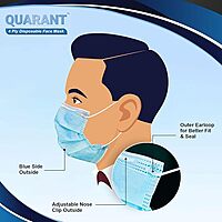 QUARANT MELTBLOWN - DUAL SMMS FABRIC 4 PLY ANTI POLLUTION DISPOSABLE FACE MASK, UNIT COUNT 100 QUARANT MELTBLOWN - DUAL SMMS FABRIC 4 PLY ANTI POLLUTION DISPOSABLE FACE MASK, UNIT COUNT 100
