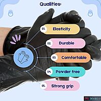 DR. BOHRRAS DISPOSABLE BLACK NITRILE EXAMINATION GLOVES