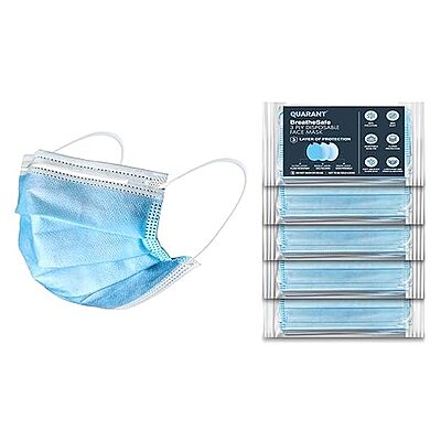 QUARANT MELTBLOWN FABRIC 3 PLY DISPOSABLE FACE MASK