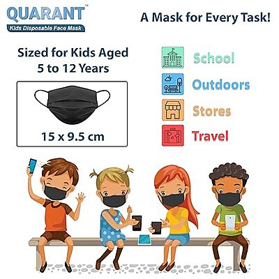 QUARANT MELTBLOWN FABRIC KIDS 3 PLY DISPOSABLE FACE MASK,RAINBOW