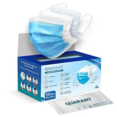 QUARANT MELT BLOWN - SMMS FABRIC 3 PLY DISPOSABLE FACE MASK