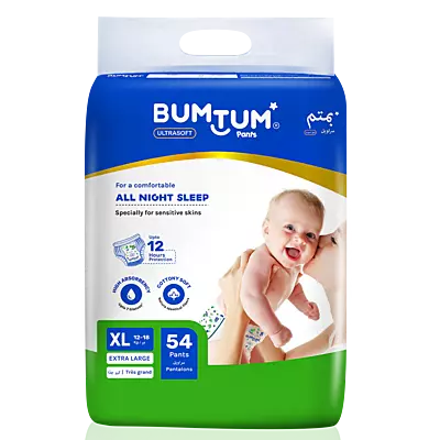 BUMTUM BABY DIAPER PANTS EXTRA LARGE 54 COUNT