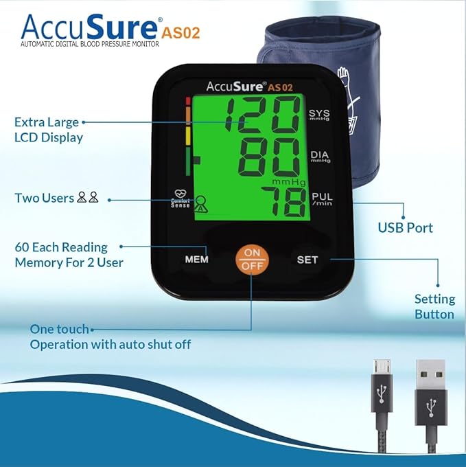 ACCUSURE BLOOD PRESSURE MONITOR AS02 ACCUSURE BLOOD PRESSURE MONITOR AS02