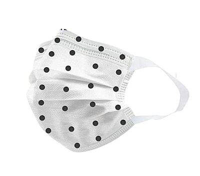7SHIELD DISPOSABLE 3PLY POLKA BLACK DOTTED FACE MASK