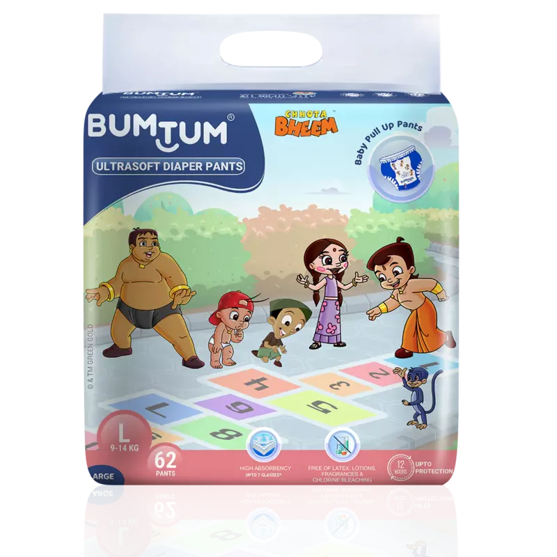 BUMTUM PREMIUM CHHOTA BHEEM PANTS LARGE 62 COUNT BUMTUM PREMIUM CHHOTA BHEEM PANTS LARGE 62 COUNT