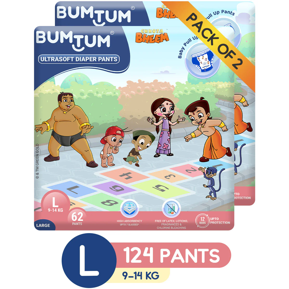 BUMTUM PREMIUM CHHOTA BHEEM PANTS LARGE 62 COUNT BUMTUM PREMIUM CHHOTA BHEEM PANTS LARGE 62 COUNT