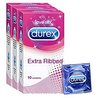 DUREX CONDOMS, EXTRA RIBBED- PACK OF 3(10C) DUREX CONDOMS, EXTRA RIBBED- PACK OF 3(10C)