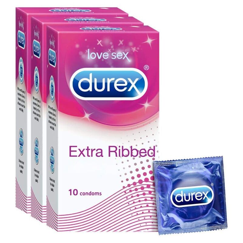 DUREX CONDOMS, EXTRA RIBBED- PACK OF 3(10C) DUREX CONDOMS, EXTRA RIBBED- PACK OF 3(10C)