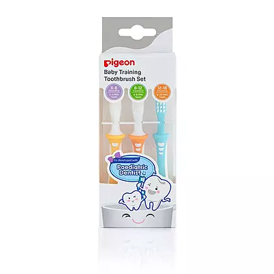 PIGEON BABY TRAINING TOOTHBRUSH LESSON 123 set