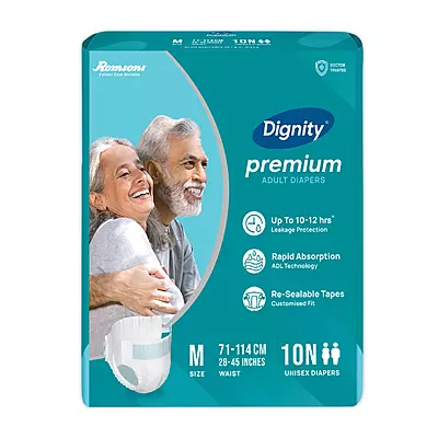 ROMSONS DIGNITY PREMIUM ADULT DIAPERS ( TAPE STYLE )