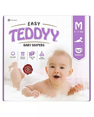 TEDDYY EASY TAPE DIAPERS - MEDIUM (M)