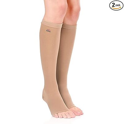 TYNOR MEDICAL COMP STOCKING (PAIR)I-67 KNEE HIGH CLASS 2
