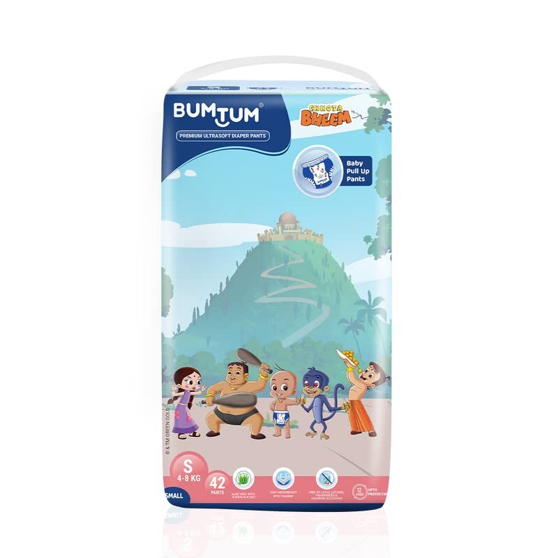 BUMTUM CHHOTA BHEEM DIAPER PANTS SMALL 42 COUNT BUMTUM CHHOTA BHEEM DIAPER PANTS SMALL 42 COUNT