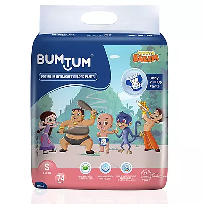 BUMTUM CHHOTA BHEEM DIAPER PANTS SMALL 74 COUNT