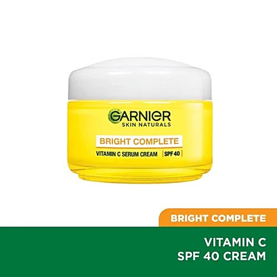 GARNIER BRIGHT COMPLETE VITAMIN C SERUM CREAM WITH SPF 40/PA +++