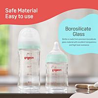 PIGEON WN3 GLASS NURSING BOTTLE WITH NIPPLE 160ML
