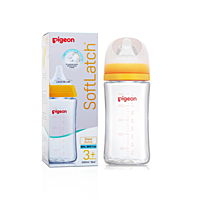 PIGEON WN3 GLASS NURSING BOTTLE WITH NIPPLE 240ML PIGEON WN3 GLASS NURSING BOTTLE WITH NIPPLE 240ML